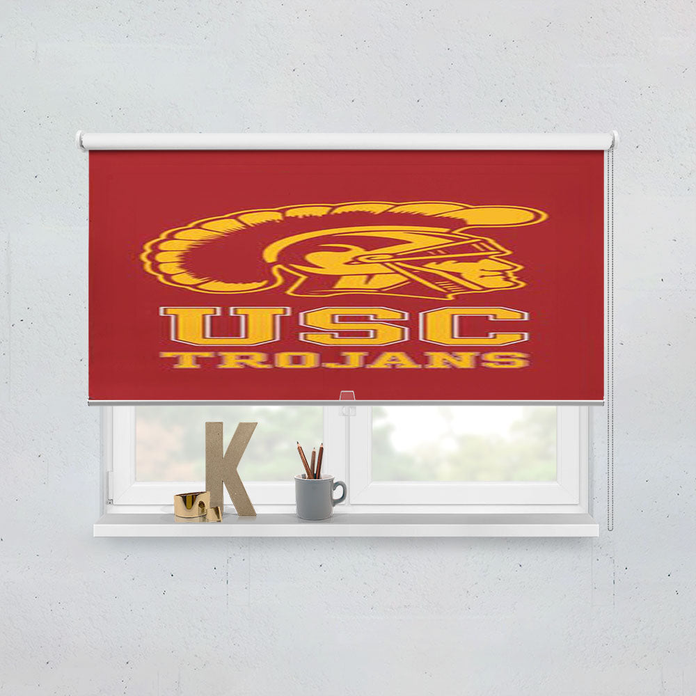 Usc Trojans Logo On Red Window Roller Blinds Shades