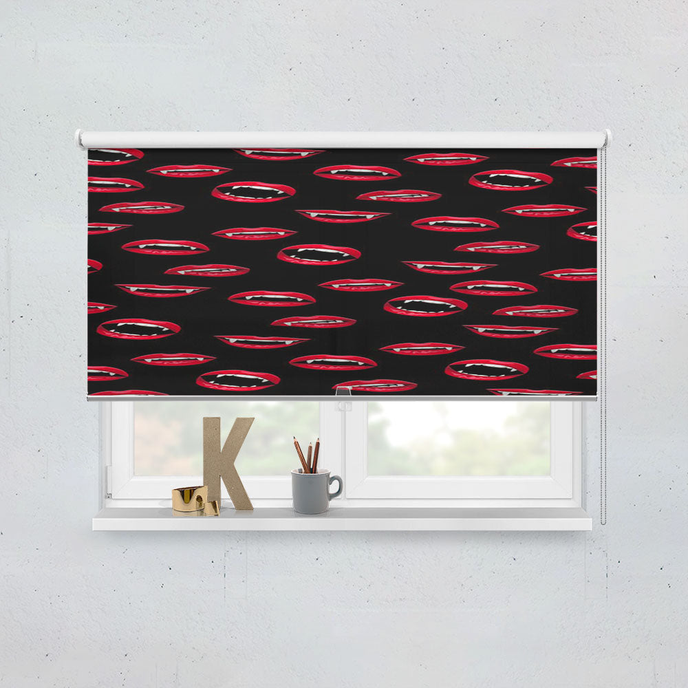 Vampire Lips Pattern Halloween Style Window Roller Blinds Shades