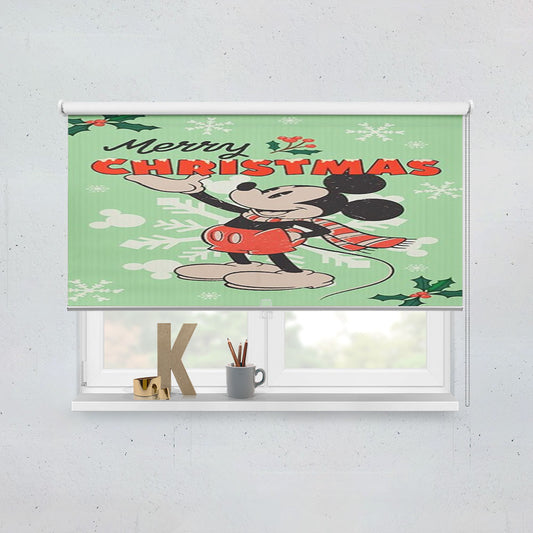 Vintage Mickey Merry Christmas Window Roller Blinds Shades