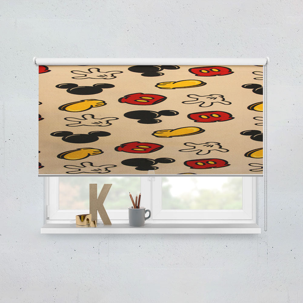 Vintage Pattern Disney Mickey Mouse Window Roller Blinds Shades