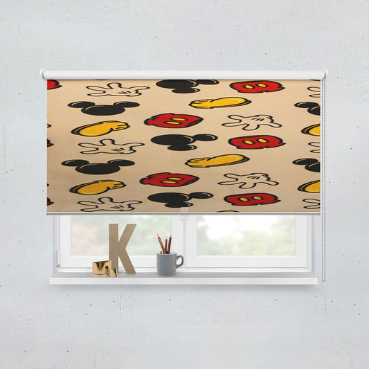 Vintage Pattern Disney Mickey Mouse Window Roller Blinds Shades