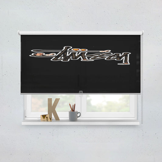 Vintage Stussy Logo Black Window Roller Blinds Shades