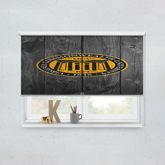 Virginia Commonwealth University 1838 Logo Dark Wood Window Roller Blinds Shades