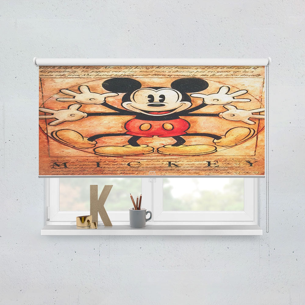 Vitruvian Mickey Mouse Window Roller Blinds Shades