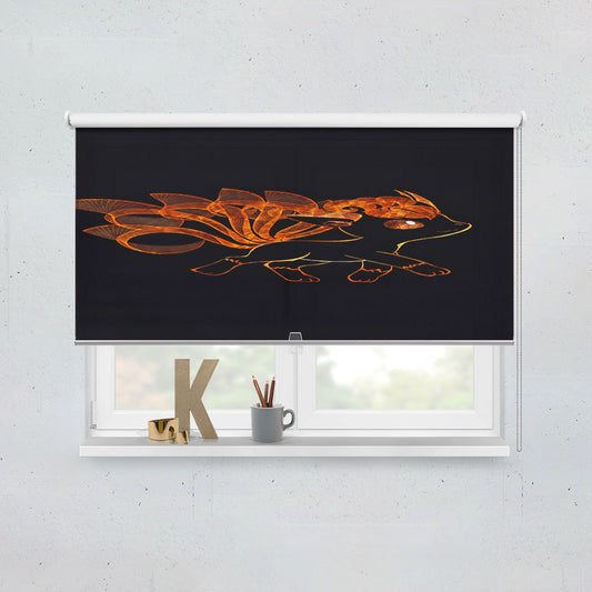 Vulpix Pokemon Line Art On Black Window Roller Blinds Shades