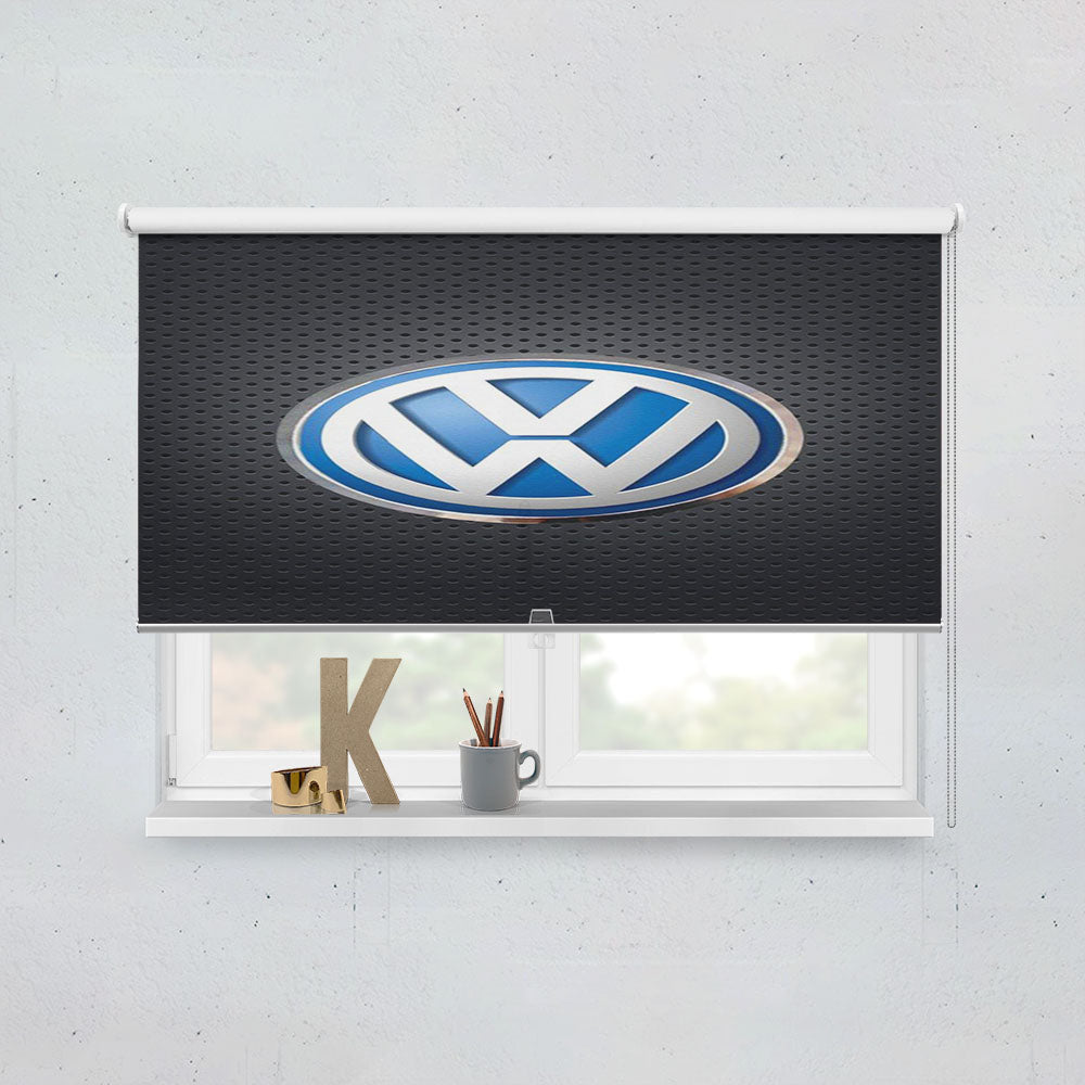 Vw Logo Black Carbon Window Roller Blinds Shades