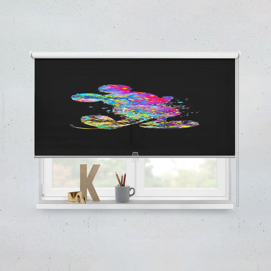 Watercolor Splatter Art Mickey Mouse Window Roller Blinds Shades