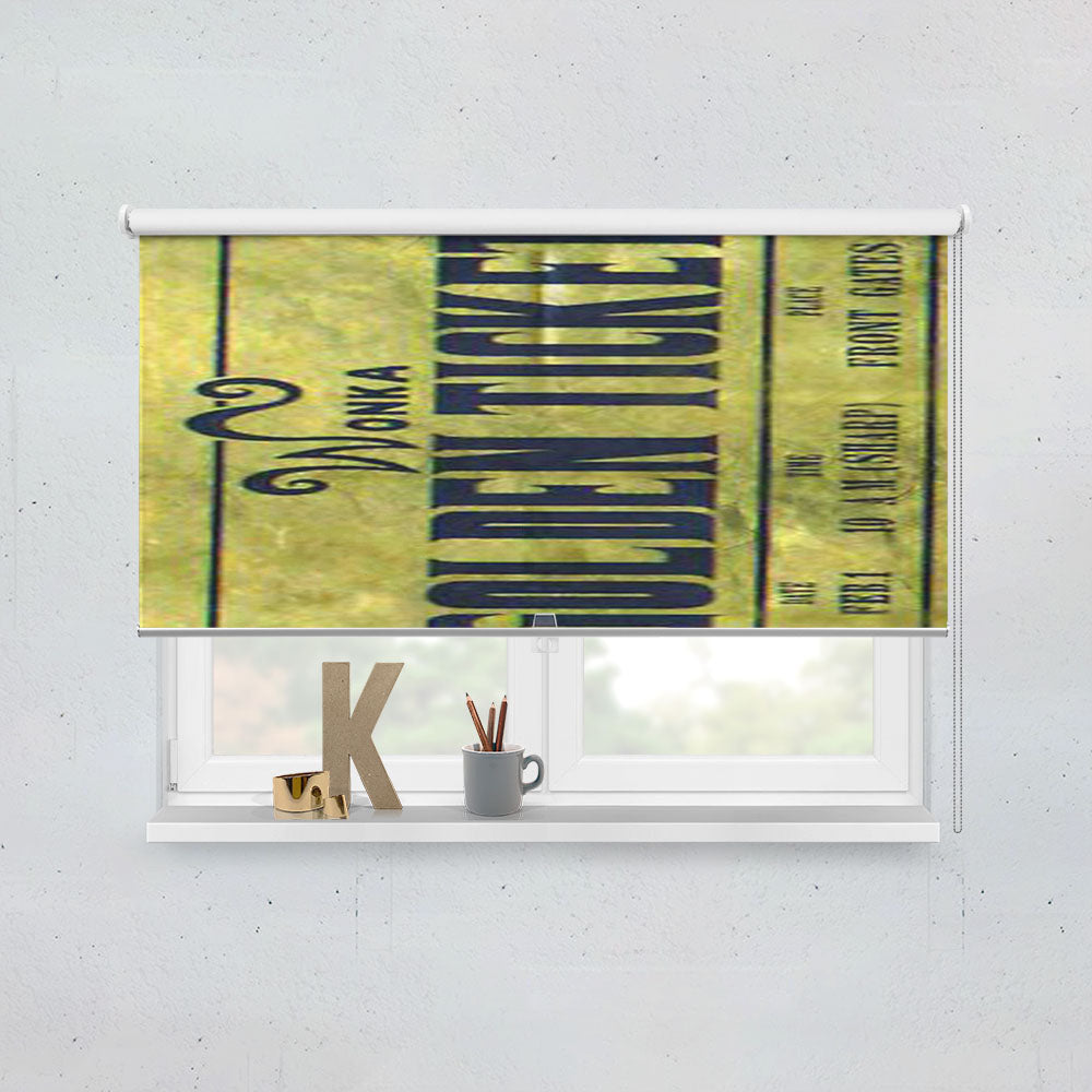Willy Wonka Golden Ticket Window Roller Blinds Shades