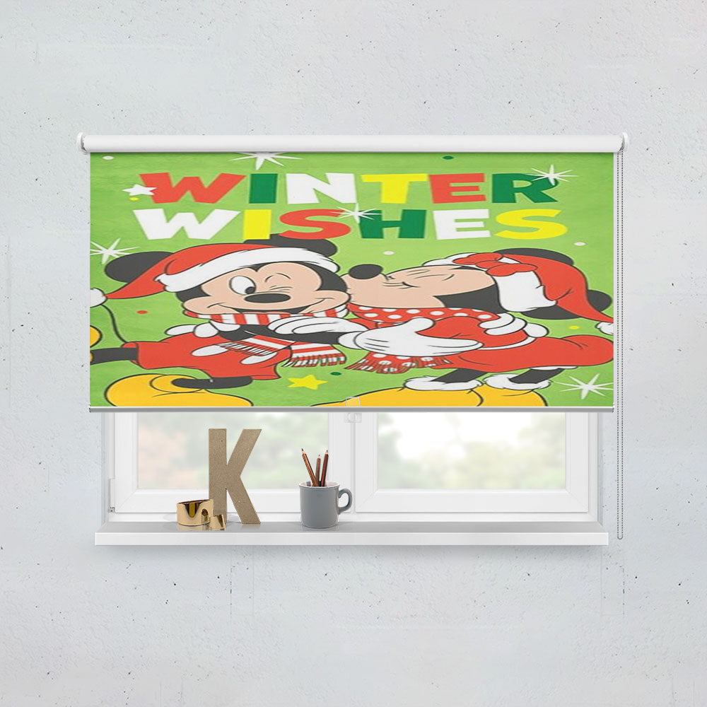 Winter Wishes Mickey And Minnie Window Roller Blinds Shades