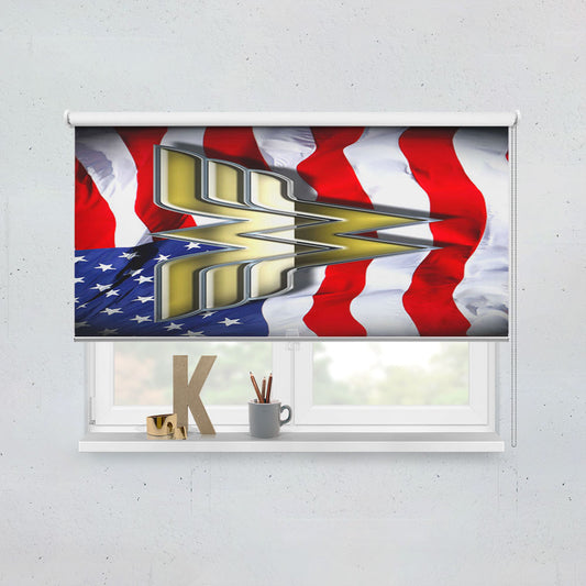 Wonder Woman American Flag Window Roller Blinds Shades