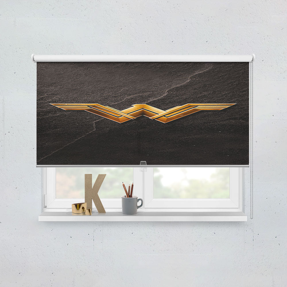 Wonder Woman Gold Logo Window Roller Blinds Shades