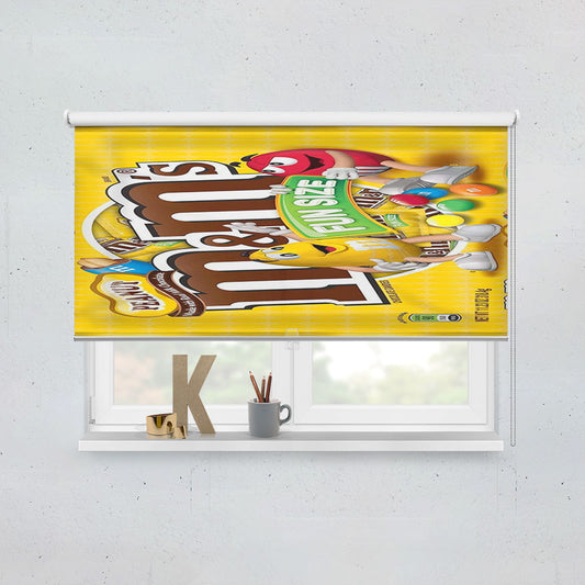 Yellow Peanut M&M Fun Size Window Roller Blinds Shades