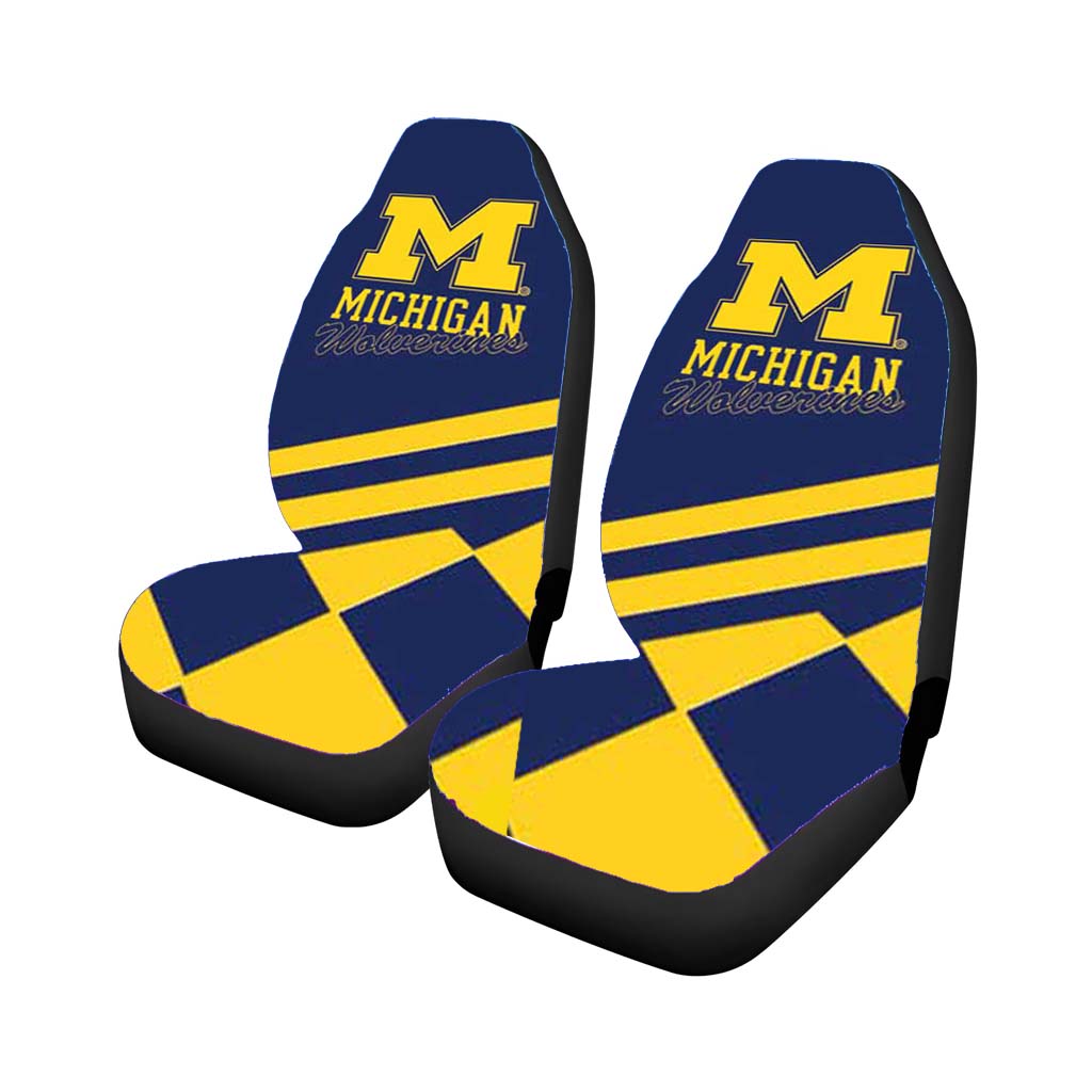 Michigan Wolverines Logo Blue Yellow Car Seat Covers