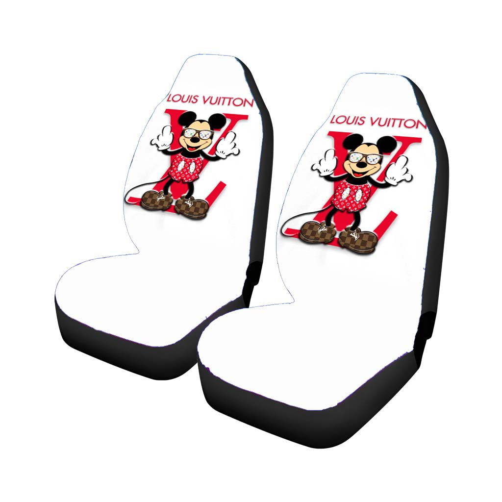 Mickey Louis Vuitton White Car Seat Covers