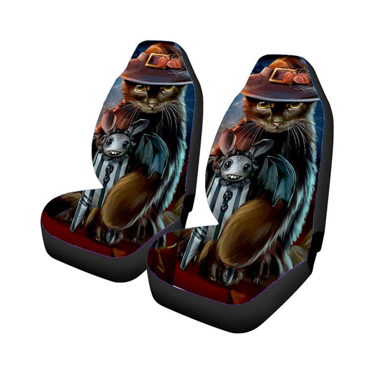 Car Seat Cover Steampunk Cat Halloween Universal Fit