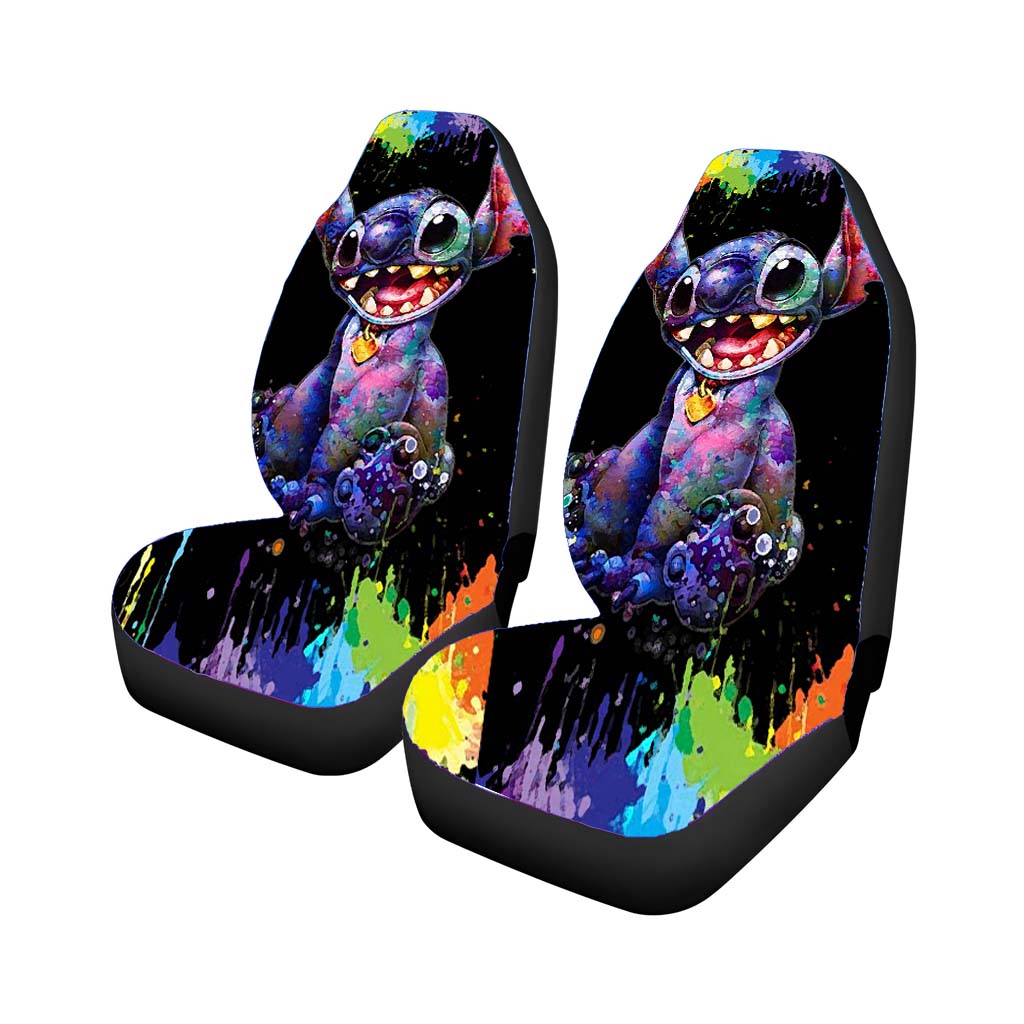 Stitch Cartoon Color Splash Car Seat Covers