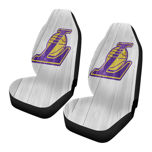 Los Angeles Lakers Nba Logo White Wood Wallpaper 2 Car Seat Covers