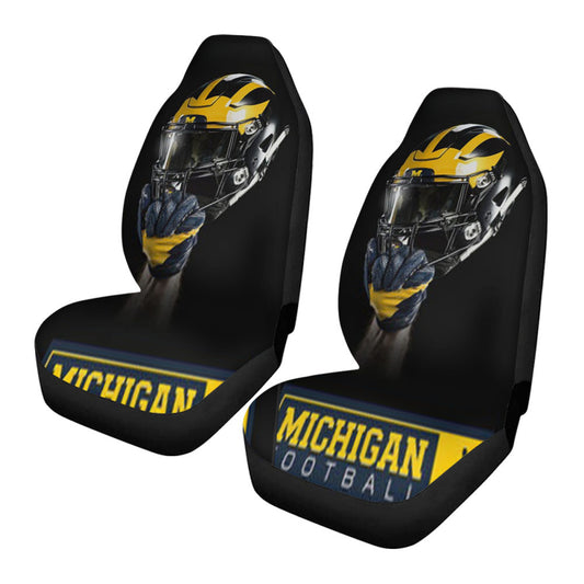 Michigan Wolverines Helmet 2 Car Seat Covers