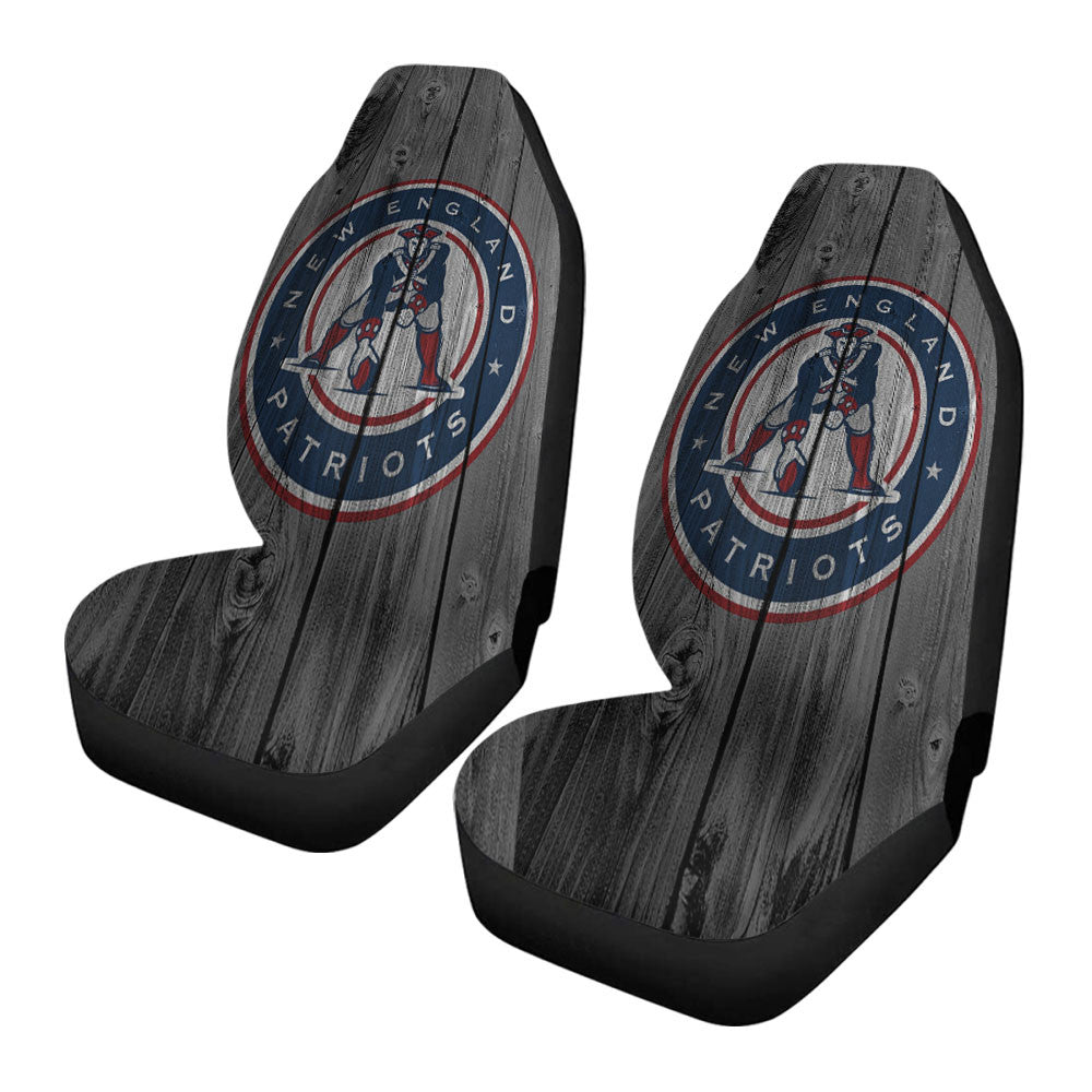 New England Patriots Throwback Logo Dark Wood Wallpaper Car Seat Covers