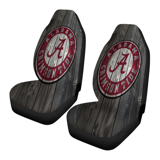 Old Alabama Crimson Tide Nfl Logo Dark Wood Wallpaper Car Seat Covers