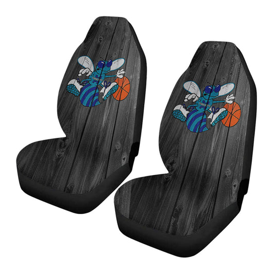 Old Charlotte Hornets Nba Logo Dark Wood Wallpaper Car Seat Covers