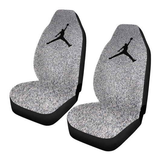 Silver Glitter Air Jordan Logo Car Seat Covers