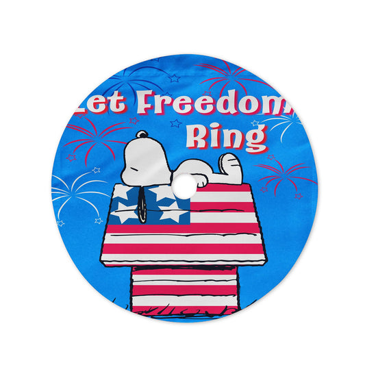 Peanuts Stars & Stripes Doghouse Christmas Tree Skirt 36 X 36 Inch