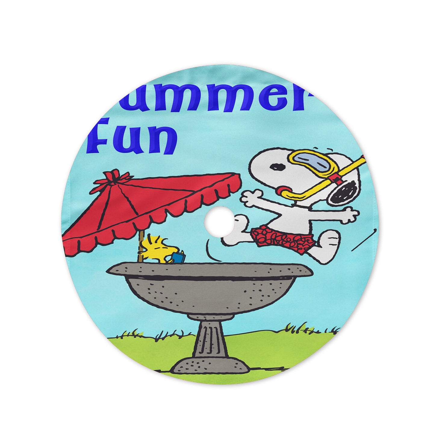 Peanuts Summer Fun Snoopy & Woodstock Christmas Tree Skirt 36 X 36 Inch