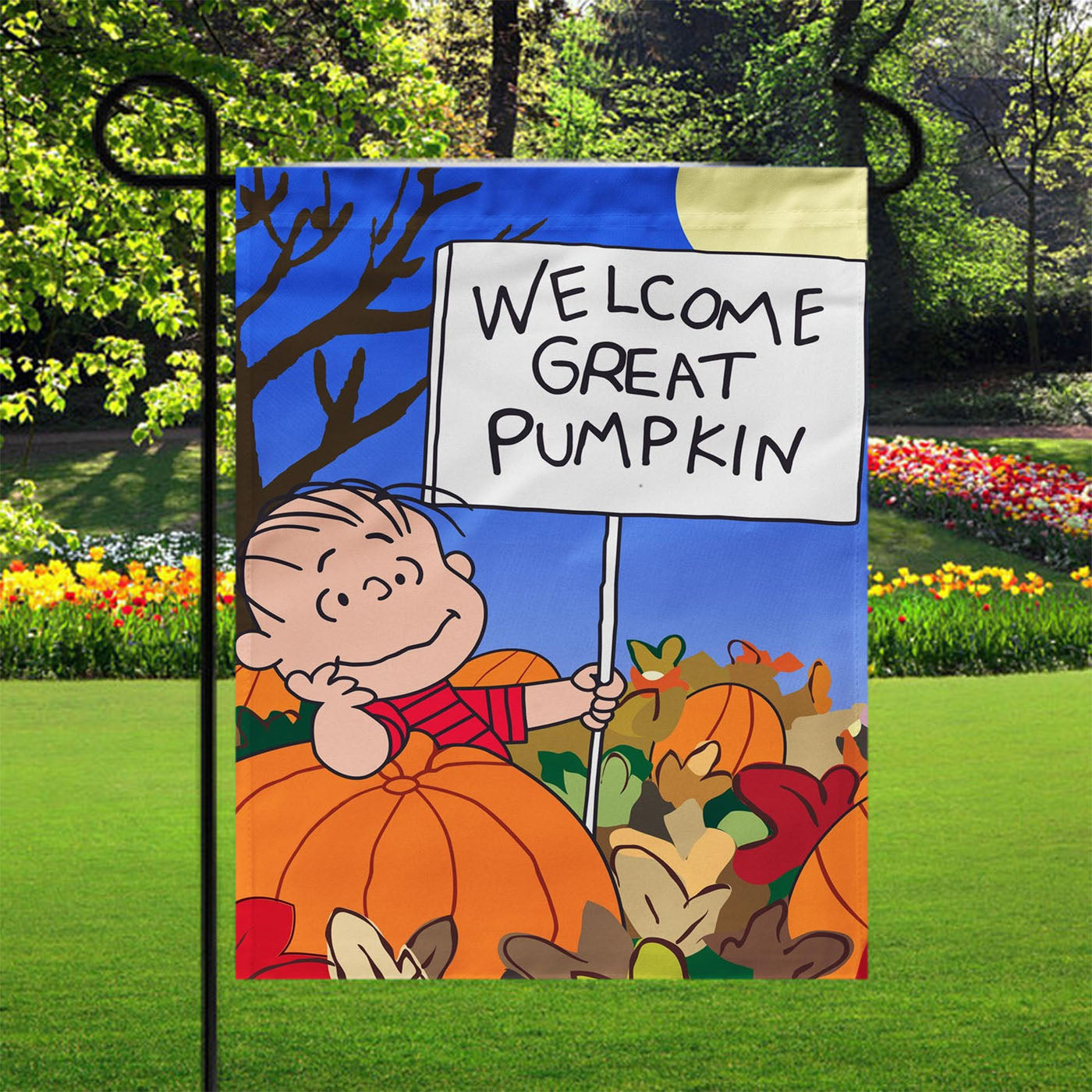 Peanuts Great Pumpkin Garden Flags Yard Outdoor Lawn 12 X 18