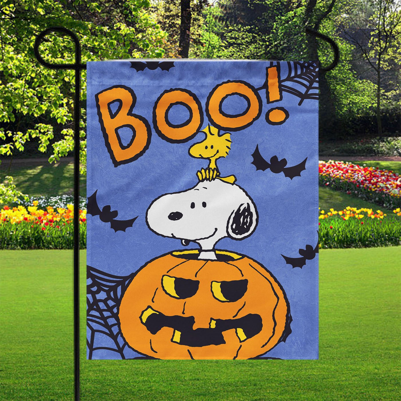 Peanuts Snoopy And Woodstock Halloween Garden Flags Yard Outdoor Lawn 12 X 18