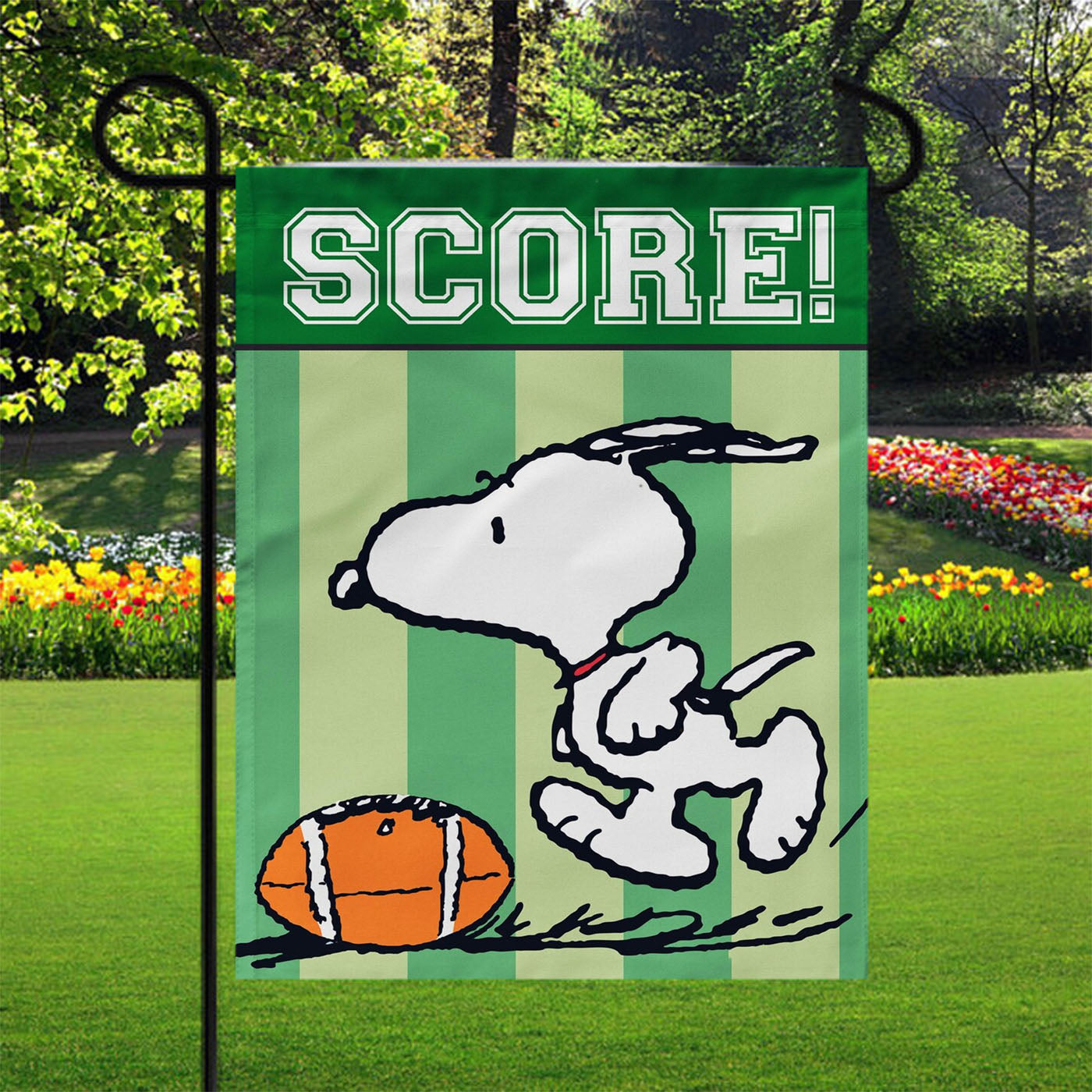 Peanuts Snoopy Football Garden Flags Yard Outdoor Lawn 12 X 18