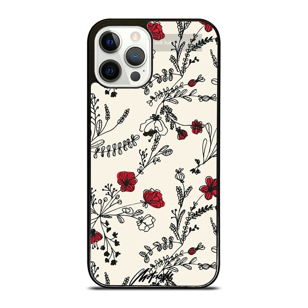 Hand Drawing Red Flower Pattern iPhone 16 Pro Max Case