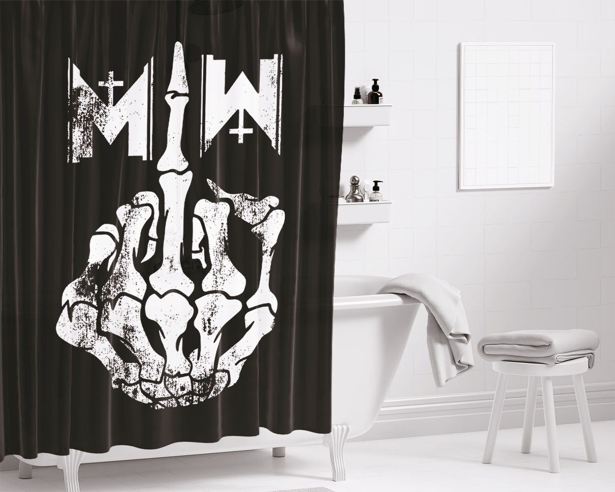 Motionles Bathroom Shower Curtain Fabric Waterproof | 66 X 72 Inch