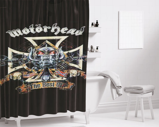 Motorhead Best Of Bathroom Shower Curtain Fabric Waterproof | 66 X 72 Inch