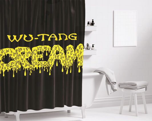 New Wu Tang Cream Log Bathroom Shower Curtain Fabric Waterproof | 66 X 72 Inch