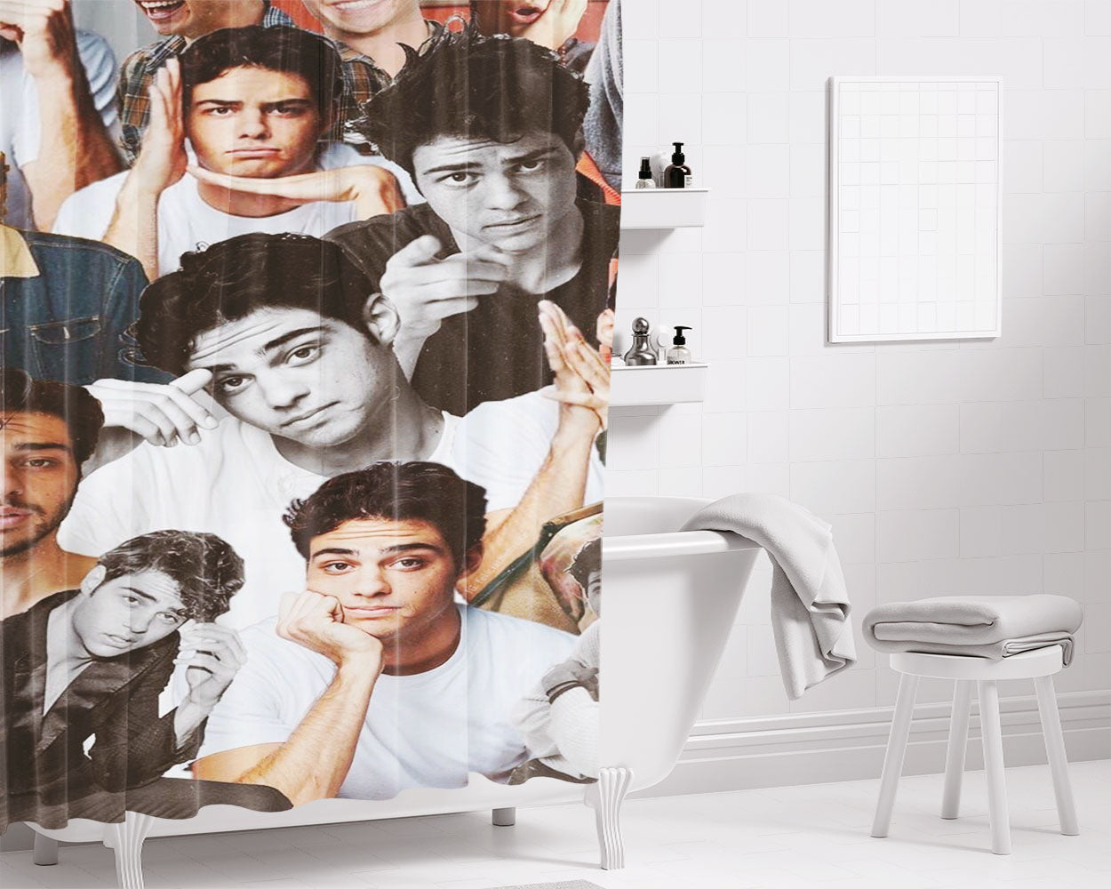 Noah Centino Collage Bathroom Shower Curtain Fabric Waterproof | 66 X 72 Inch