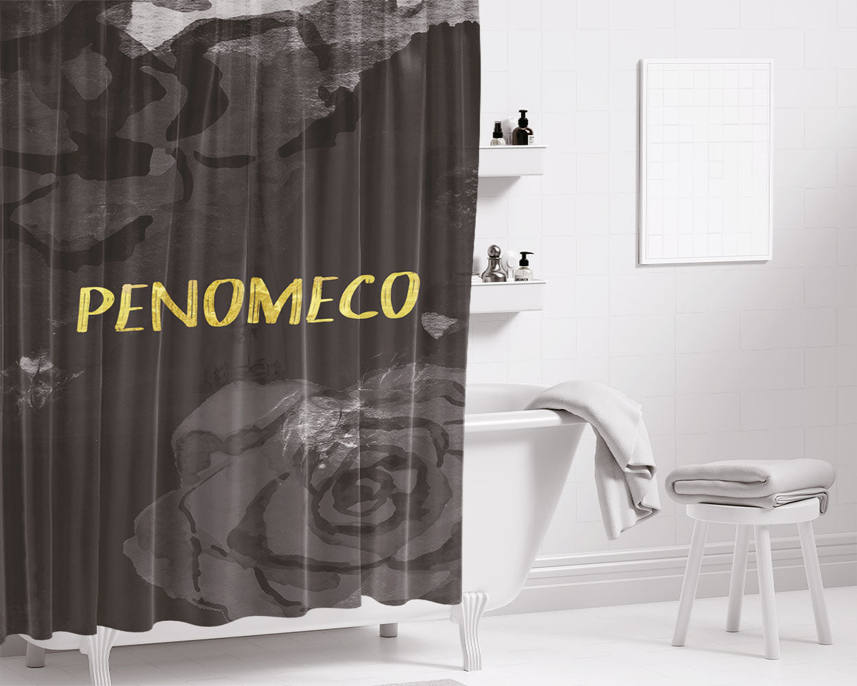 Penomeco Flower Bathroom Shower Curtain Fabric Waterproof | 66 X 72 Inch