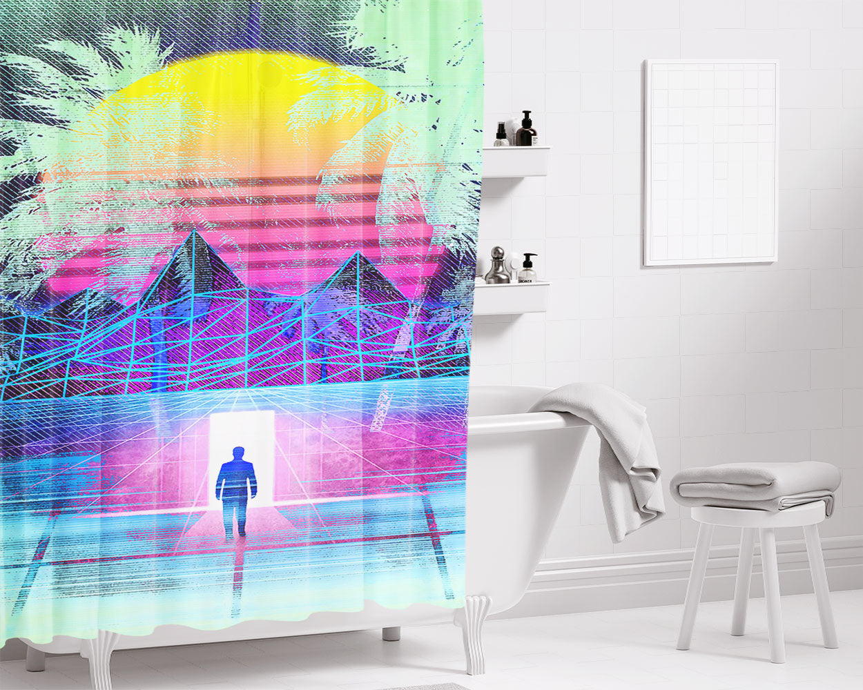 Retro Mario Bathroom Shower Curtain Fabric Waterproof | 66 X 72 Inch