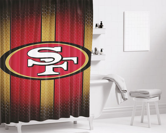 San Francisco 49Ers Sf Logo Style Bathroom Shower Curtain Fabric Waterproof | 66 X 72 Inch