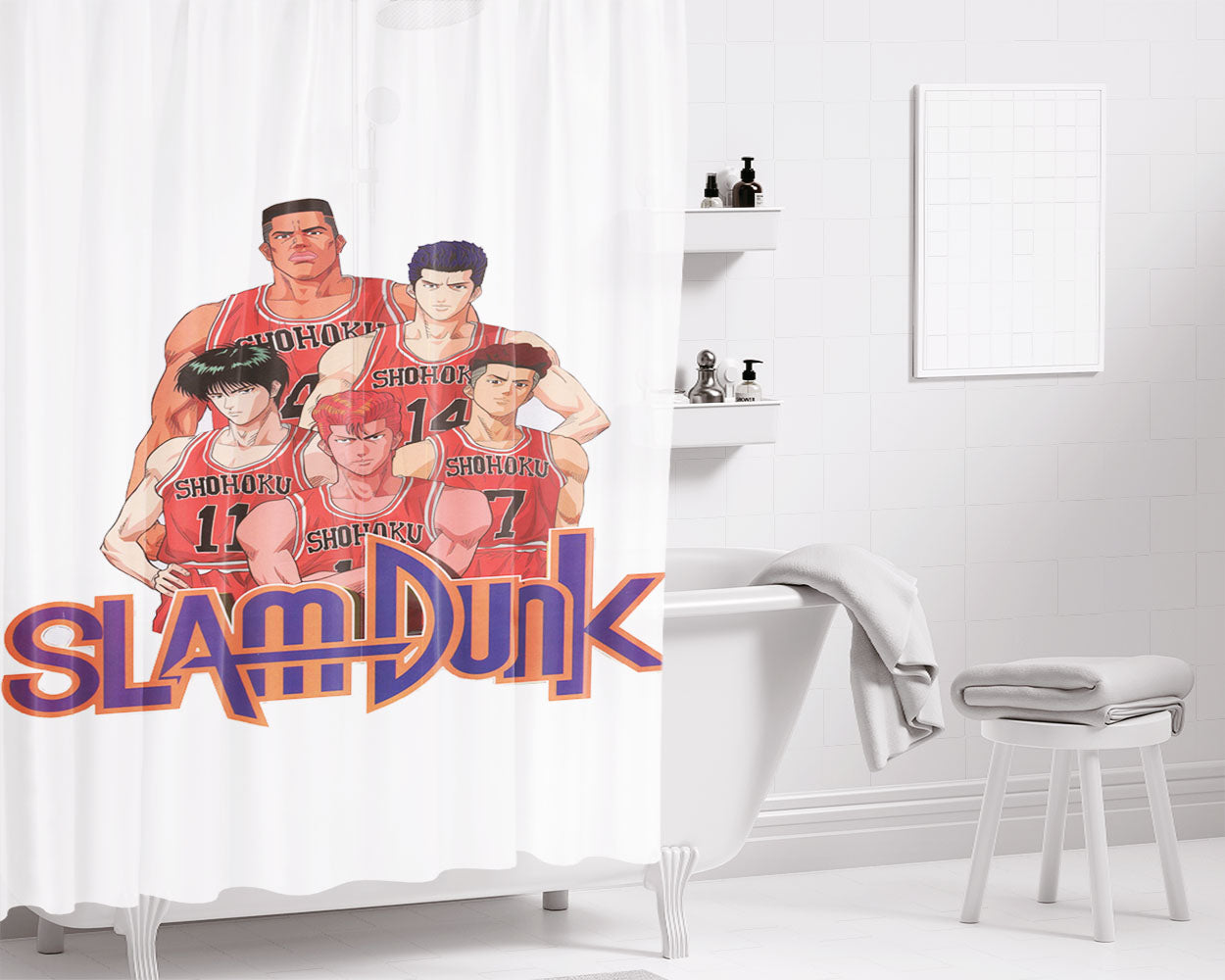 Slamdunk Shohoku Number 10 Bathroom Shower Curtain Fabric Waterproof | 66 X 72 Inch