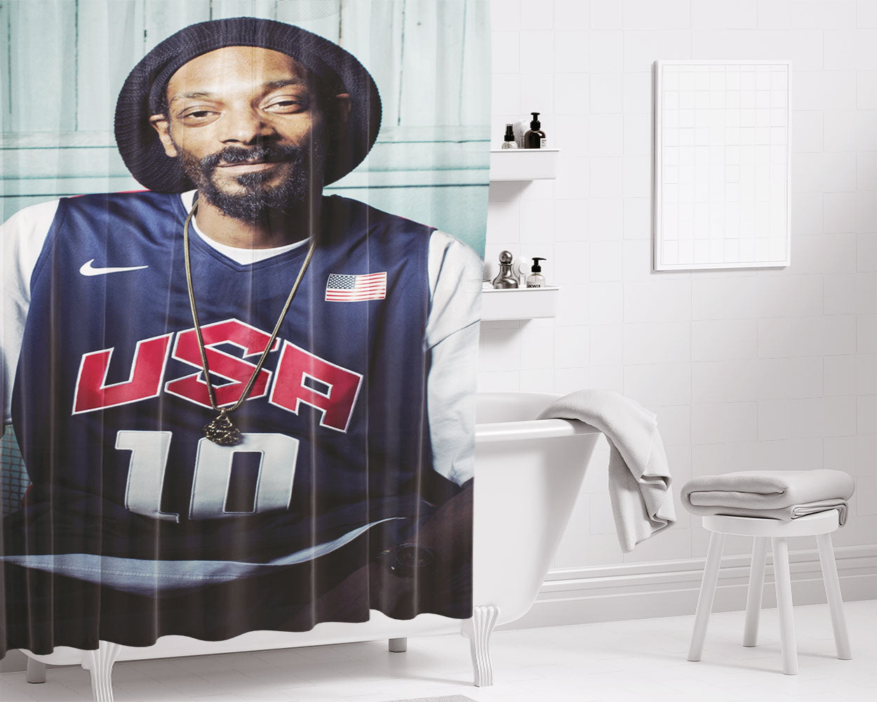 Snoop Dog Rebbel Man High Society Bathroom Shower Curtain Fabric Waterproof | 66 X 72 Inch