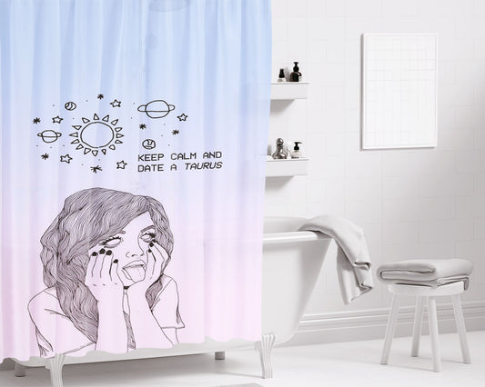 Taurus Girl August Bathroom Shower Curtain Fabric Waterproof | 66 X 72 Inch