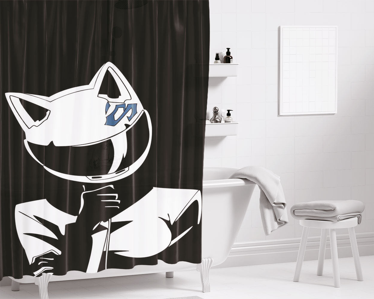 The Durarara Celty Sturluson Stencil Bathroom Shower Curtain Fabric Waterproof | 66 X 72 Inch