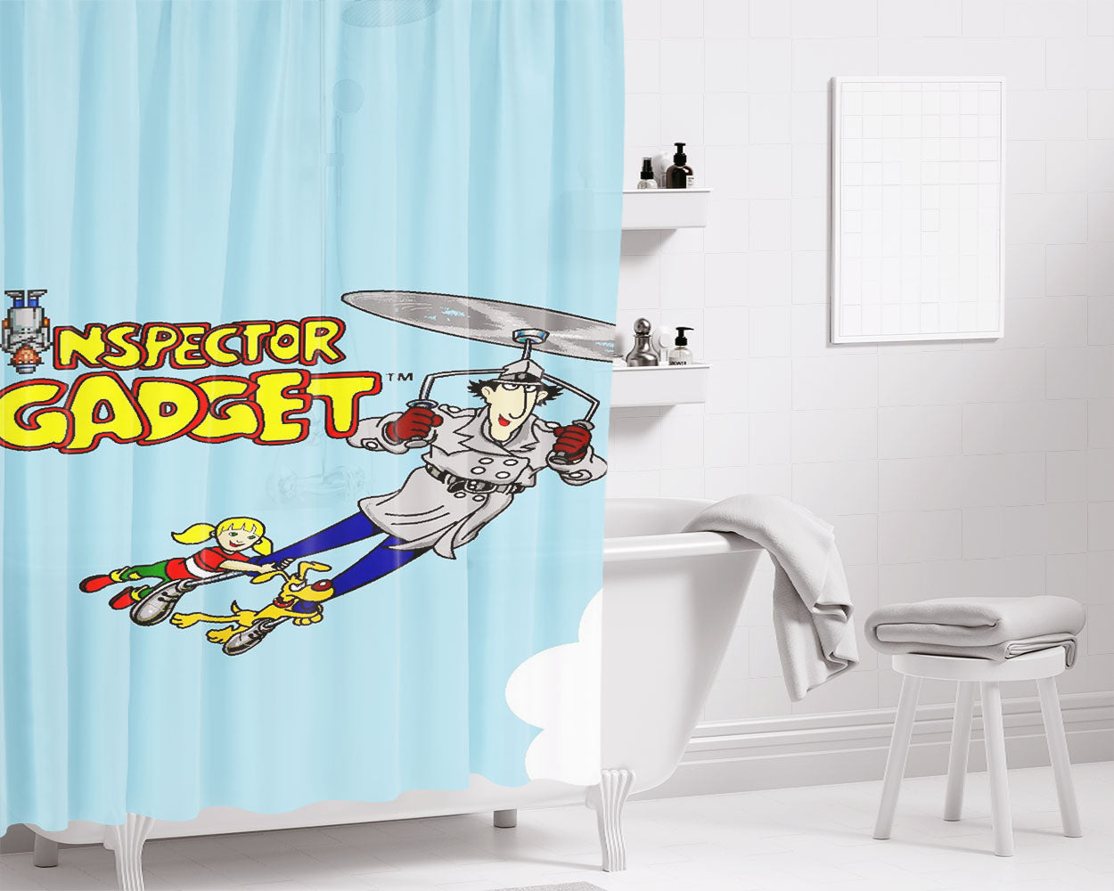 The Inspector Gadget Fly Bathroom Shower Curtain Fabric Waterproof | 66 X 72 Inch