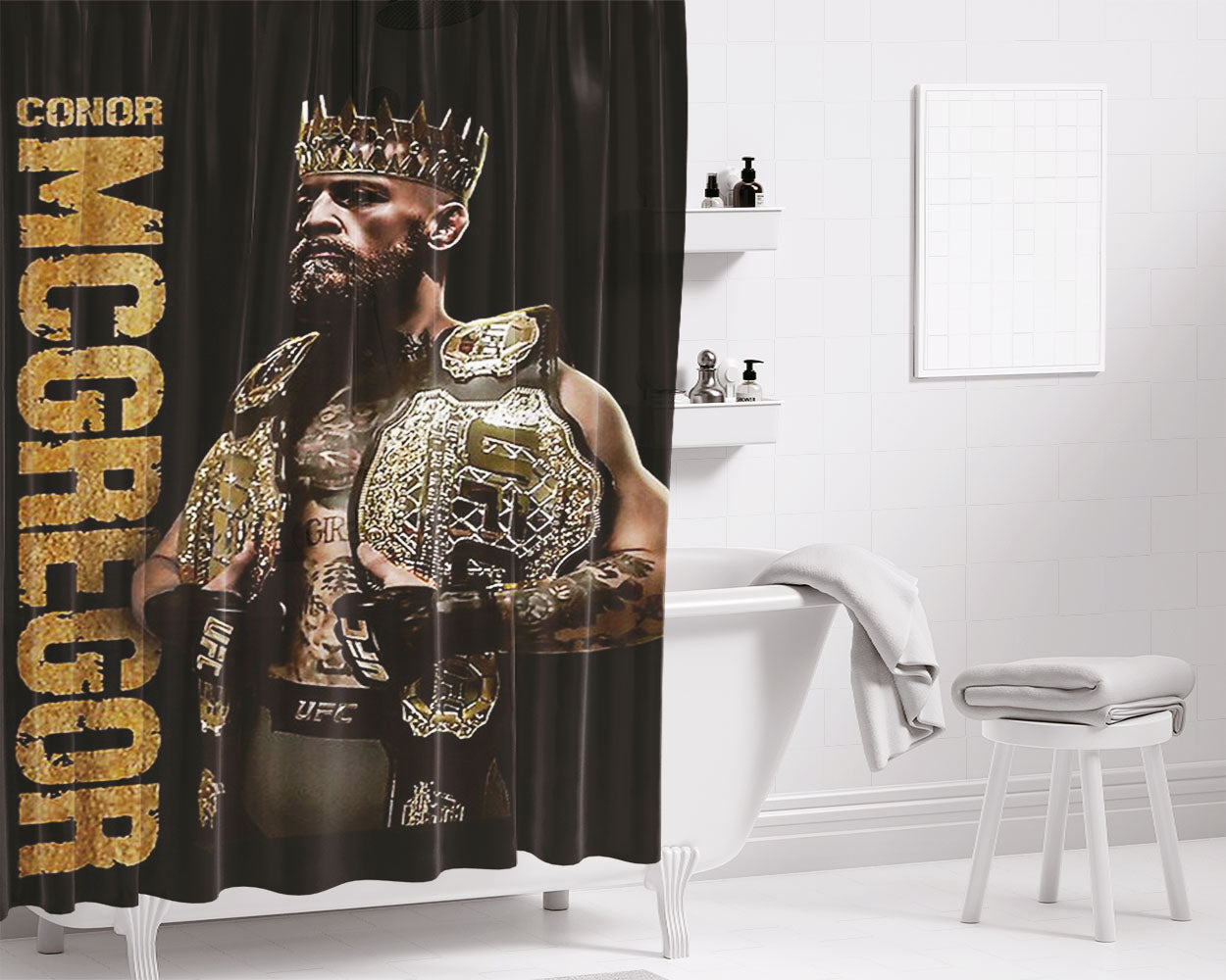 The King Mcgregor Champion Bathroom Shower Curtain Fabric Waterproof | 66 X 72 Inch