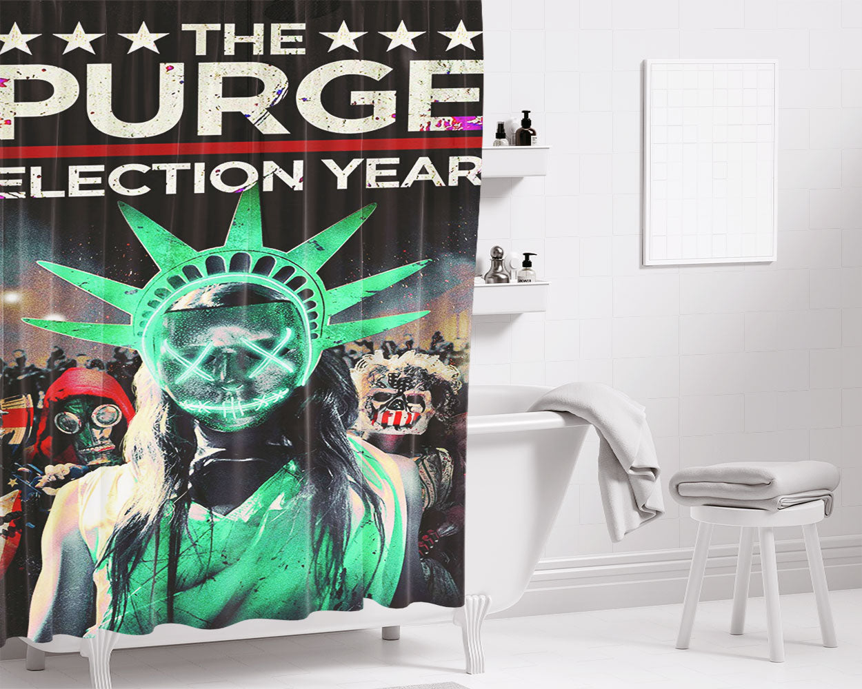 The Purge Selection Year Bathroom Shower Curtain Fabric Waterproof | 66 X 72 Inch