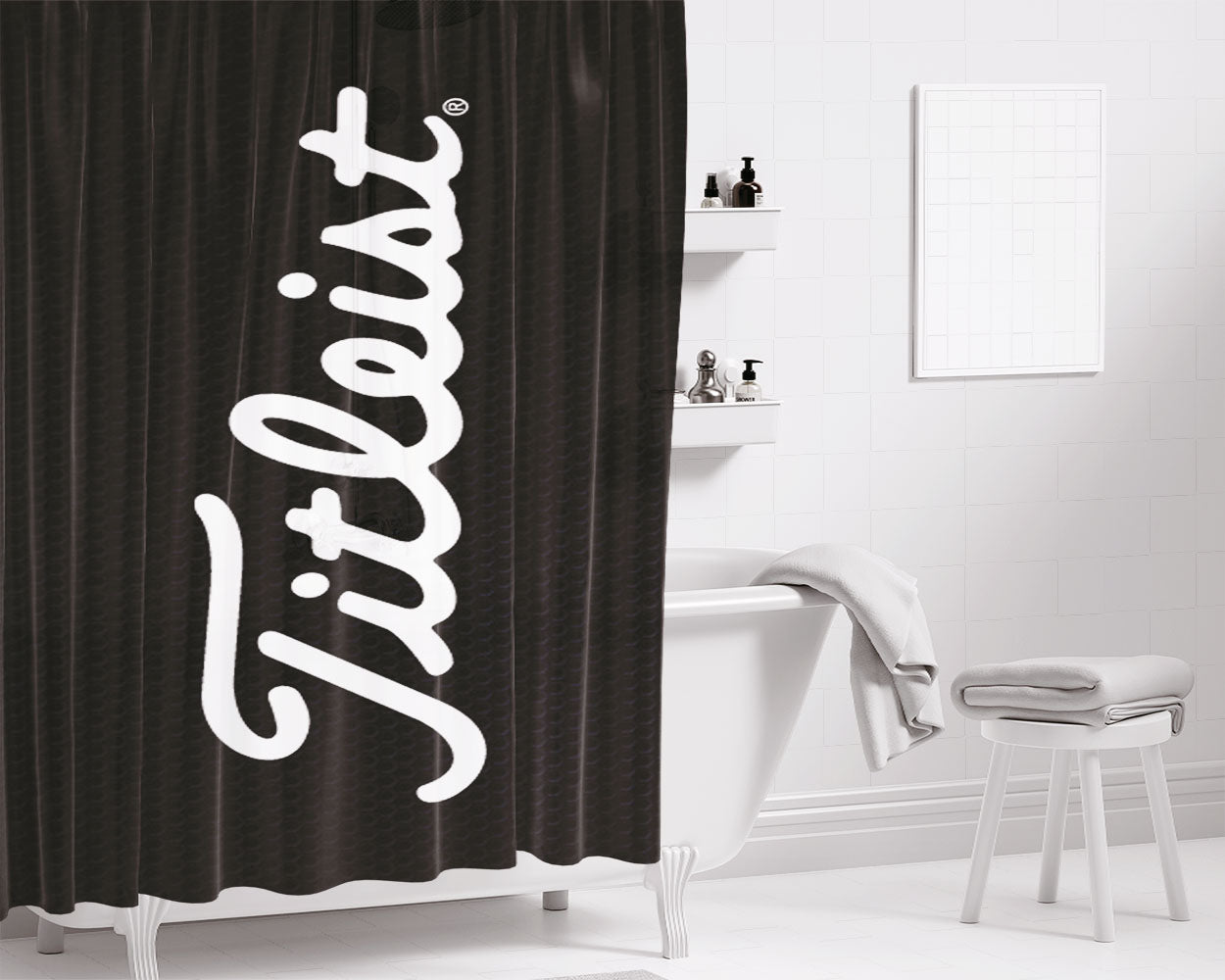 Titleist Illest Carbon Wallpaper Bathroom Shower Curtain Fabric Waterproof | 66 X 72 Inch