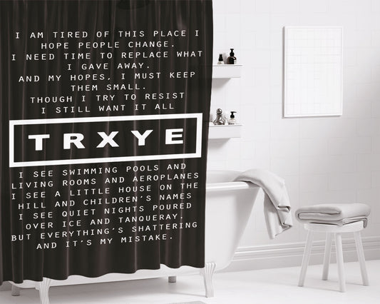 Trxye Troye Lyrics Bathroom Shower Curtain Fabric Waterproof | 66 X 72 Inch