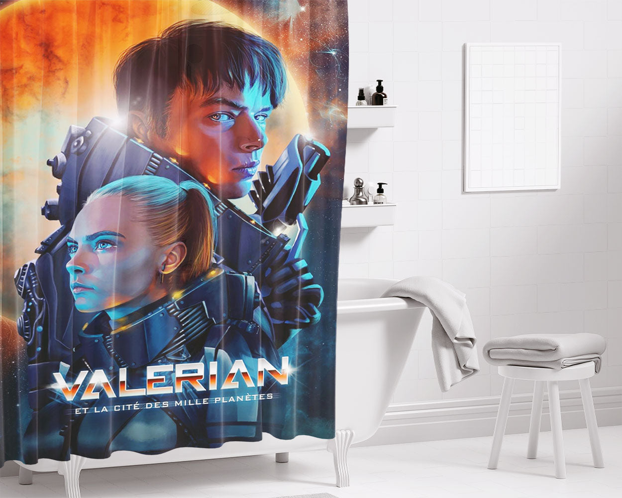 Valerian Movie Bathroom Shower Curtain Fabric Waterproof | 66 X 72 Inch