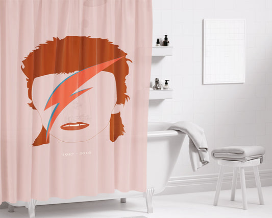 Vid Bowie Tribute 1947 Bathroom Shower Curtain Fabric Waterproof | 66 X 72 Inch